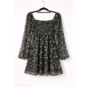 Revamped Floral Fairycore Dress XS Smocked Whimsigoth Mini Dress